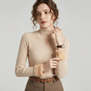BLUSA MUJER PELUCIADA CANELADA DE CUELLO ALTO