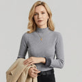 BLUSA MUJER PELUCIADA CANELADA DE CUELLO ALTO